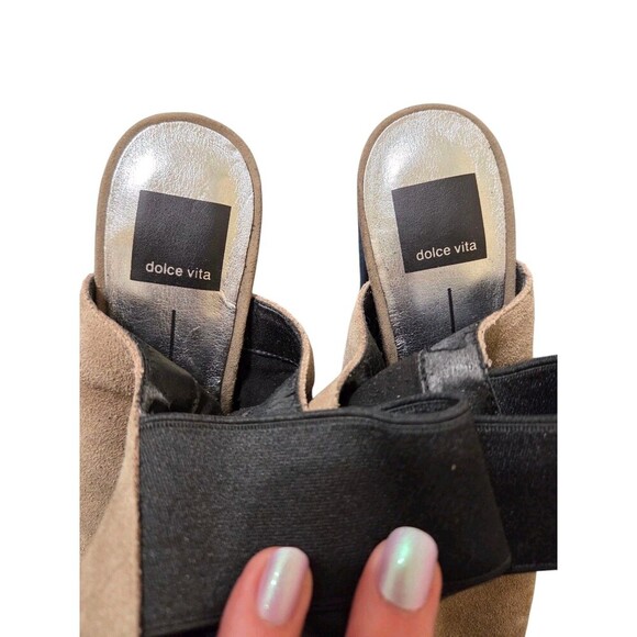 Dolce Vita Rayne Bootie Women 7.5 Ankle Taupe Suede Slingback Heel - Picture 10 of 14